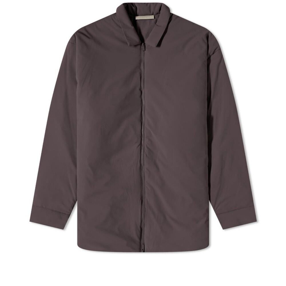 Fear of God ESSENTIALS Men's Nylon Filled Shirt Jacket  in Plum Size Small